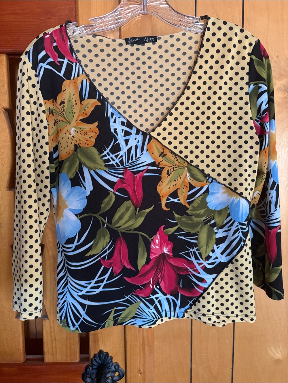 Jessica Max Floral & Polka Dot Top